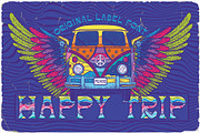 Happy Trip, a Symbol Font by Vozzy Vintage Fonts (Thumbnail 1 of 8)