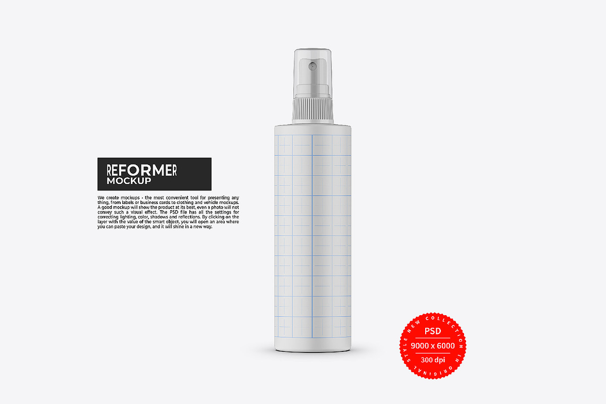 White Matte Spray Bottle Mockup, a Packaging Mockup by Reformer Mockup (Photo 4 of 5)