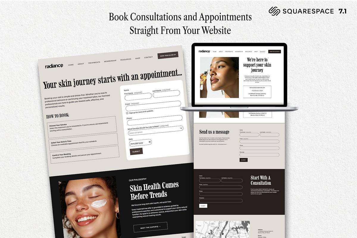 Beauty and Skincare Website Design, a Squarespace Template by HAYAG Creatives (Photo 4 of 8)