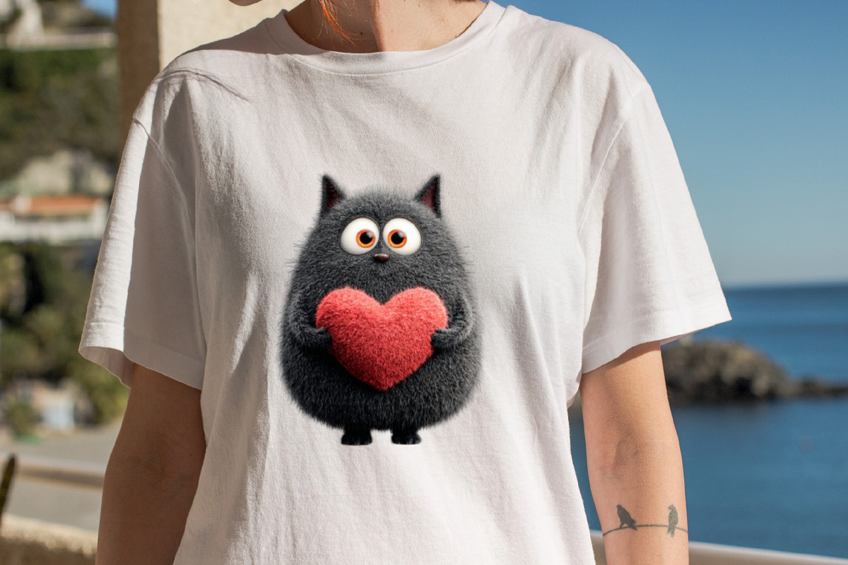 Funny Cat Big Heart Clipart Bundle., an Illustration by SVGArt (Photo 7 of 8)