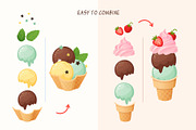 80 Ice Creams + Constructor Elements, an Illustration by Moonery's (Thumbnail 4 of 9)