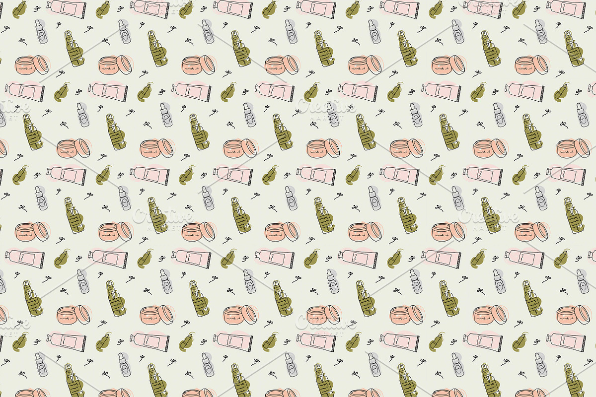 Beauty routine patterns, a Pattern Graphic by Lyolya Profitrolya (Photo 3 of 3)