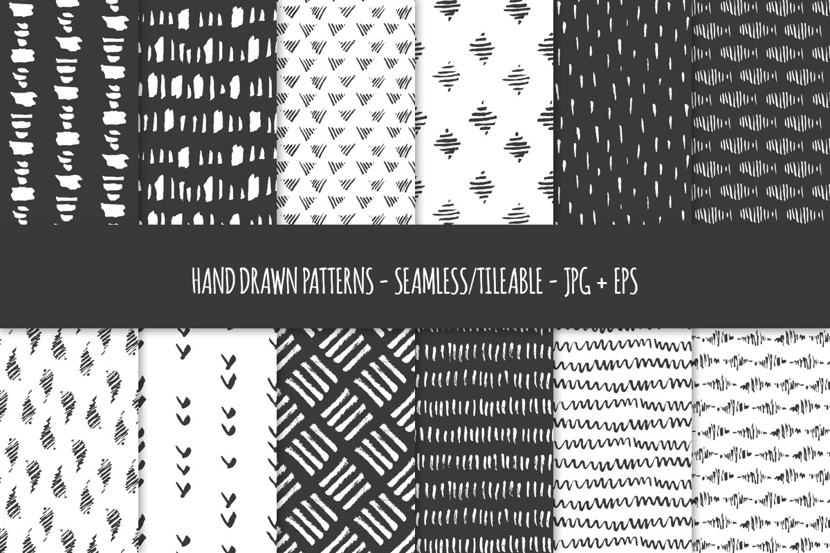 Hand Drawn Pen & Ink Patterns, a Pattern Graphic by DESIGN BY nube