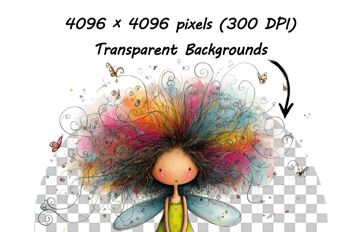 Watercolor Quirky Fairy Clipart Set, a Graphic by one-touch (Photo 8 of 14)