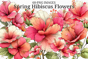 Whimsical Spring Hibiscus Flowers, an Illustration by Craft Nest (Thumbnail 1 of 11)