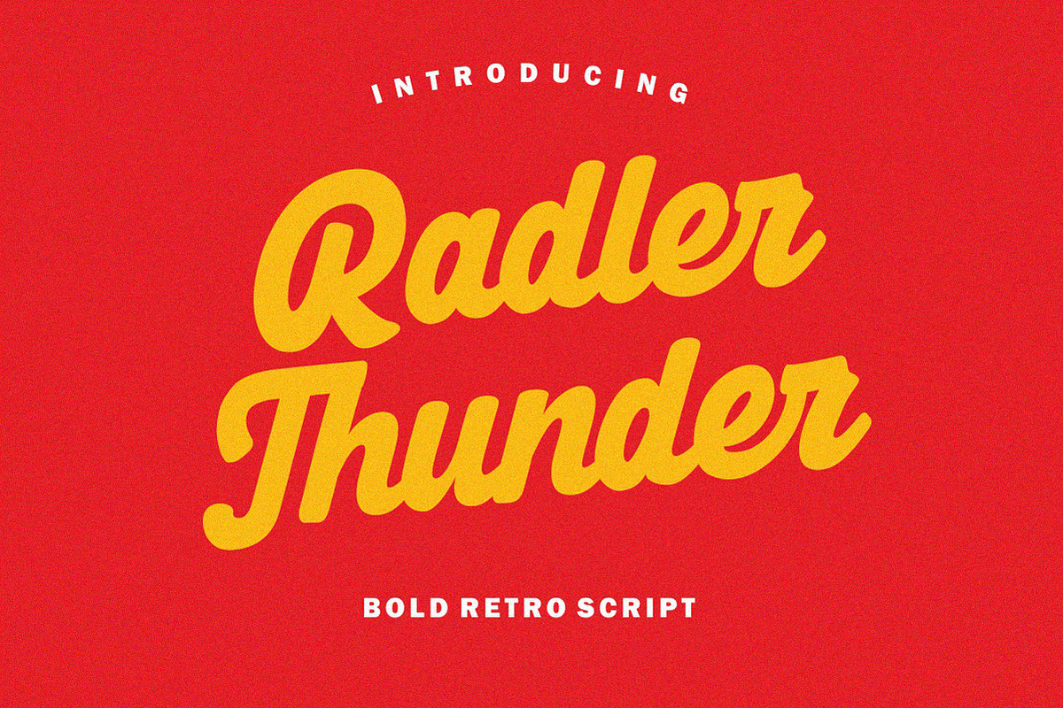 Radler Thunder – Bold Retro Script, a Font by typeline studio (Photo 1 of 9)
