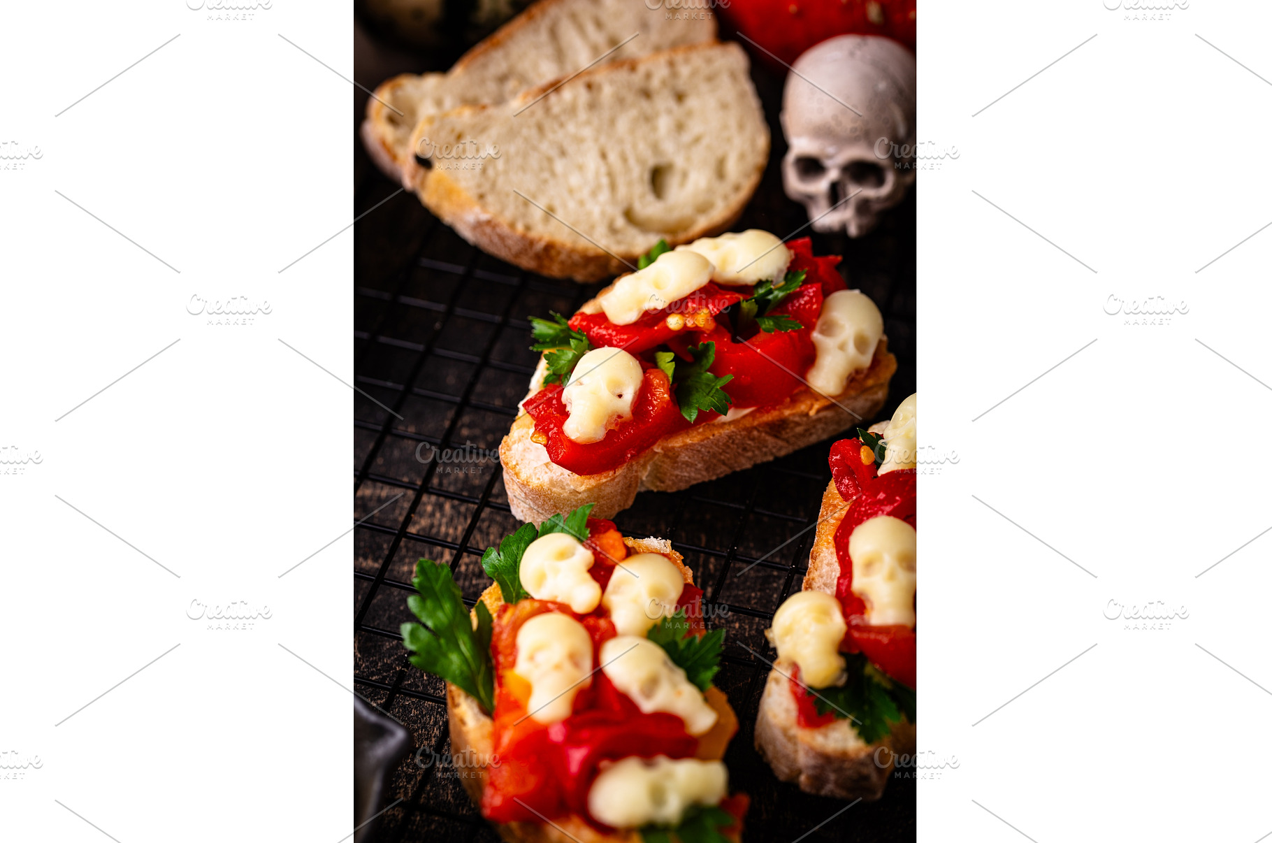 Halloween sandwich with skull from, a Food & Drink Photo by Yulia Furman