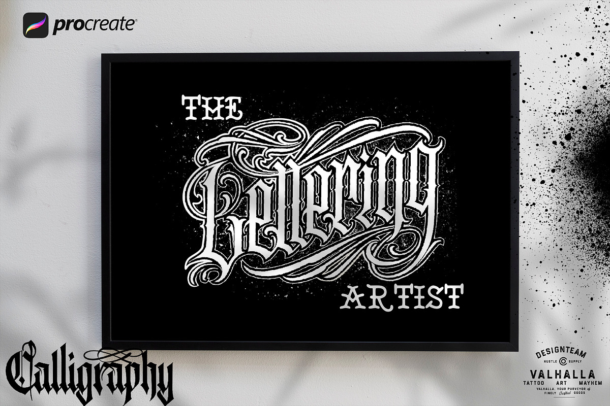 Procreate - calligraphy art bundle, a Brush Add-On by Studio.Valhalla