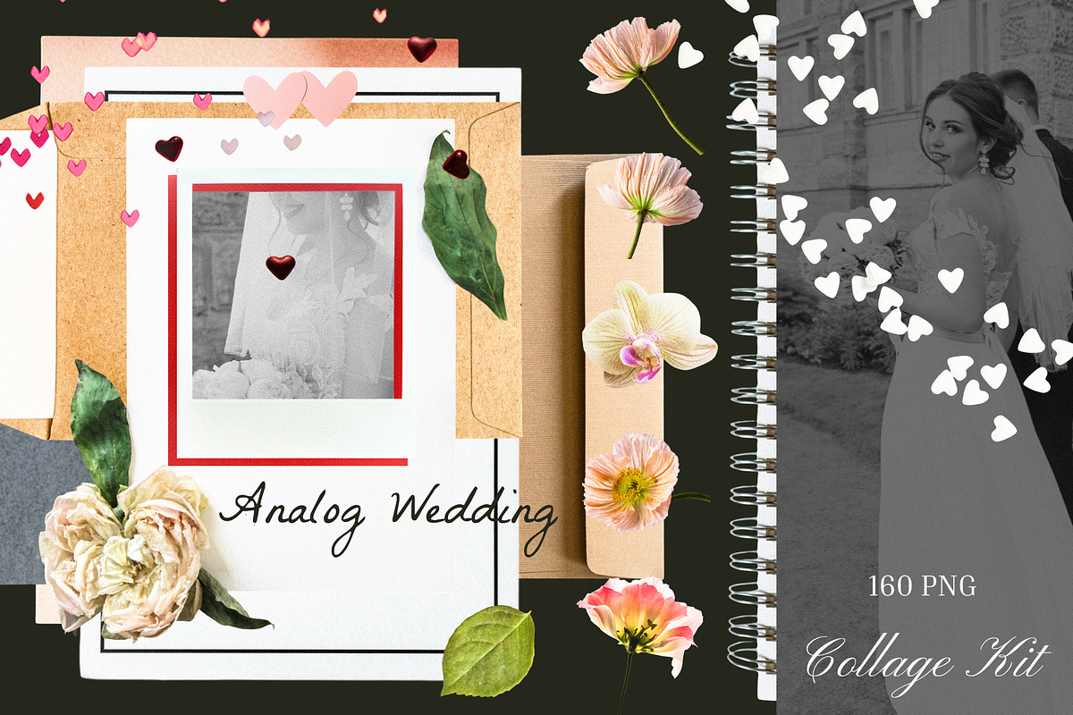 Analog Wedding Collage Kit, an Object Graphic by Anzhelika (Photo 1 of 12)