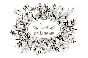 Vector Floral Flexible Art Brushes Collection