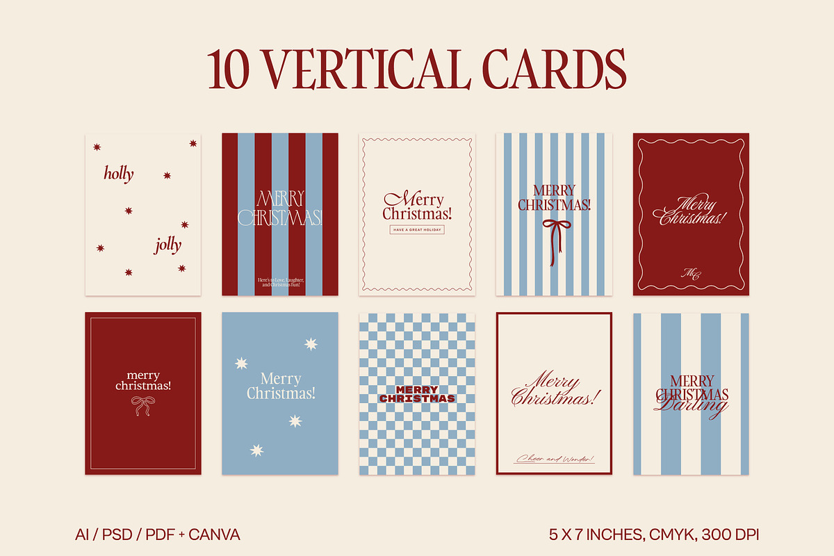 Minimalist Christmas Cards Templates, a Card Template by Orca Design (Photo 2 of 5)