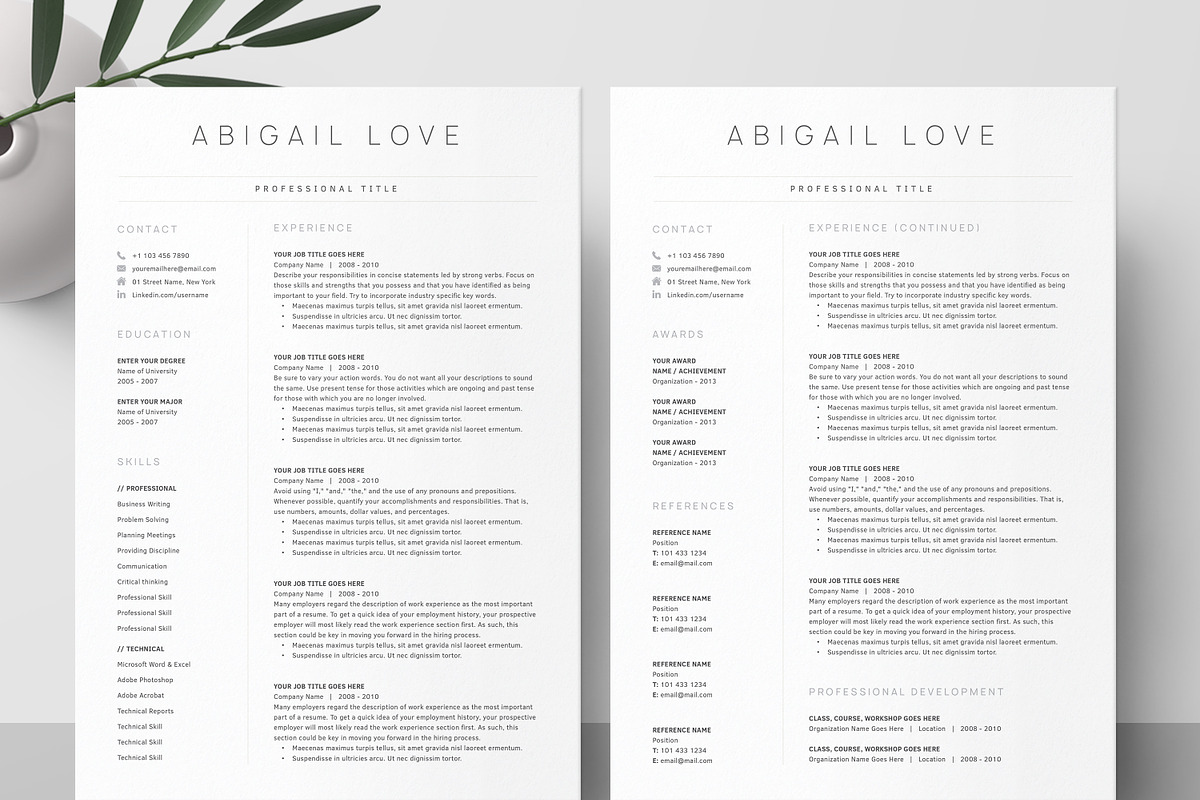 Clean Resume Pack | Word, Pages, a Resume Template by DemeDesign (Photo 2 of 6)