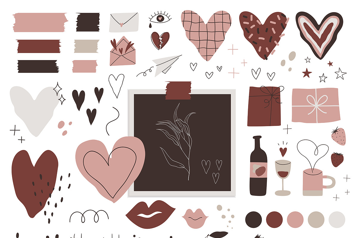 LOVE SHAPES - Abstract valentine set, a Decorative Illustration by Artnis (Photo 2 of 8)