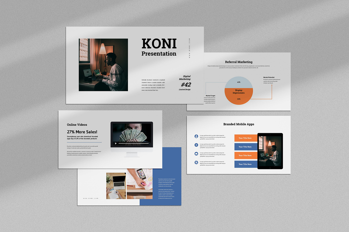 Koni Digital Marketing Google Slides, a Presentation Template by Punkl Camp (Photo 1 of 9)