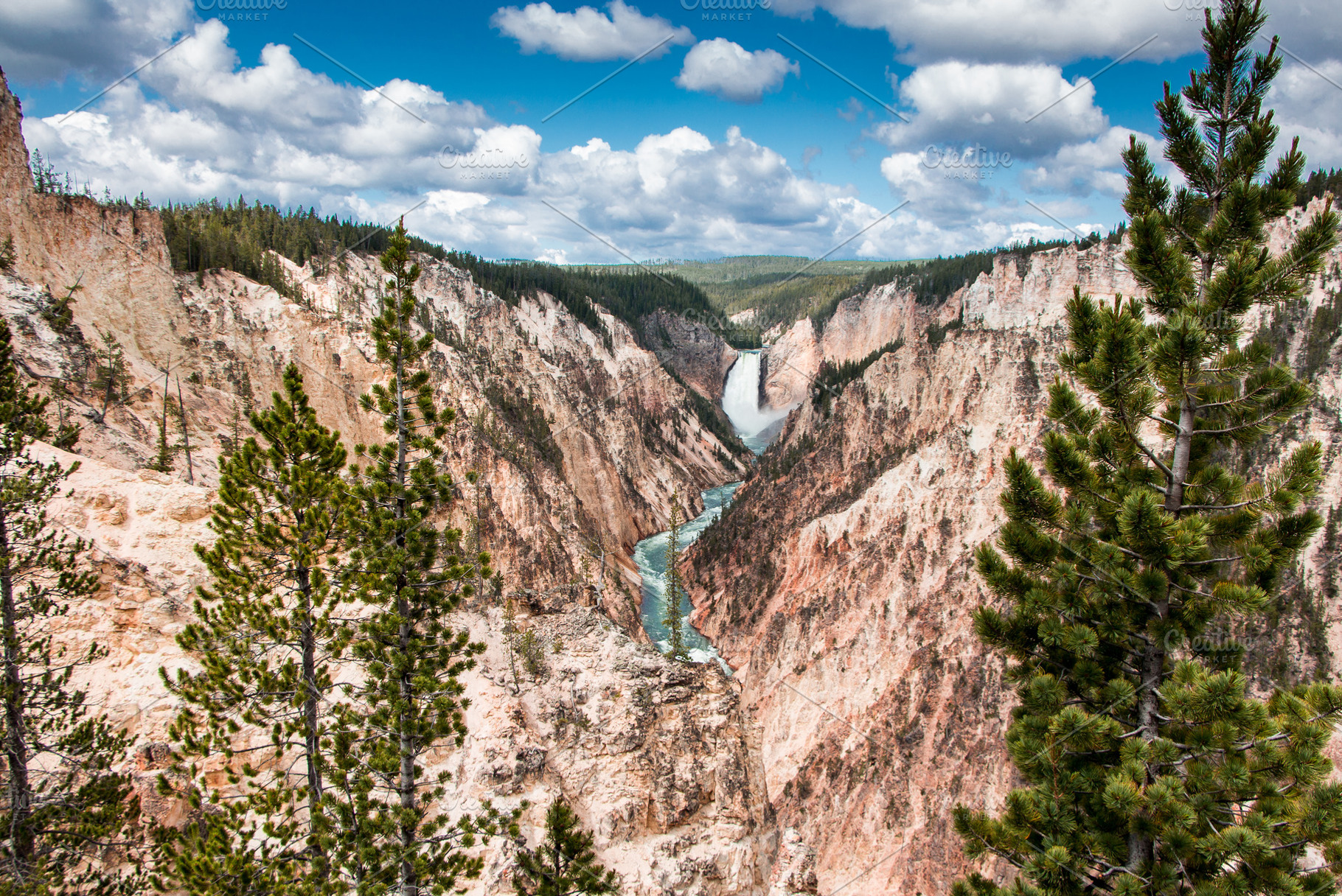 Amazing waterfall featuring active, adventure, and aerial view, a Nature Photo by Travel_photos