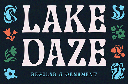 LAKE DAZE - Retro Display Font, a Serif Font by Sierra Schneider