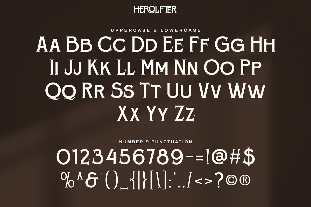 Herolfter - Modern Bold Display Font, a Serif Font by Pixesia Studio (Photo 9 of 10)