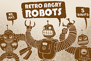 Retro Angry Robots, an Illustration by IvanNikulin (Thumbnail 1 of 2)