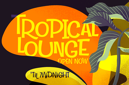 Tropical Lounge Interlocking Vintage, a Sans Serif Font by Fenotype