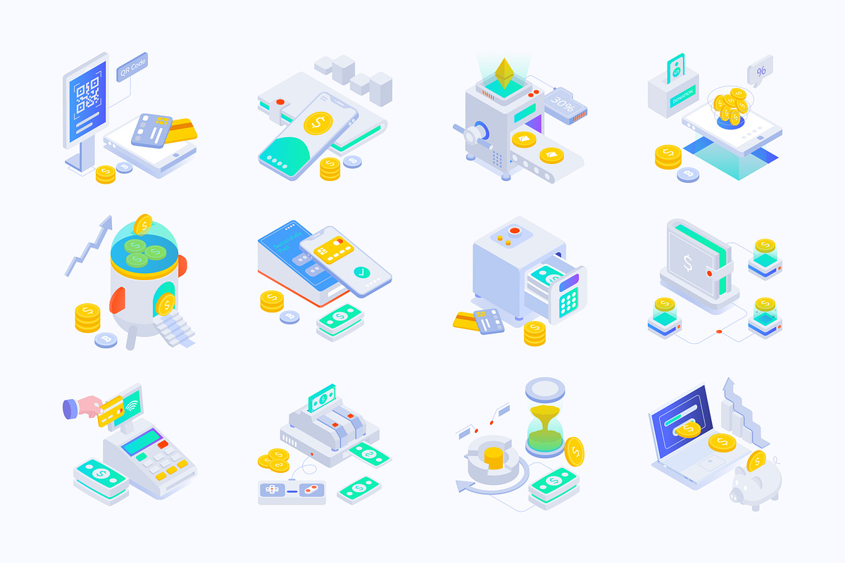 Payment and Fintech Isometric Icons, a Duotone Icon by Vectors Market (Photo 6 of 6)