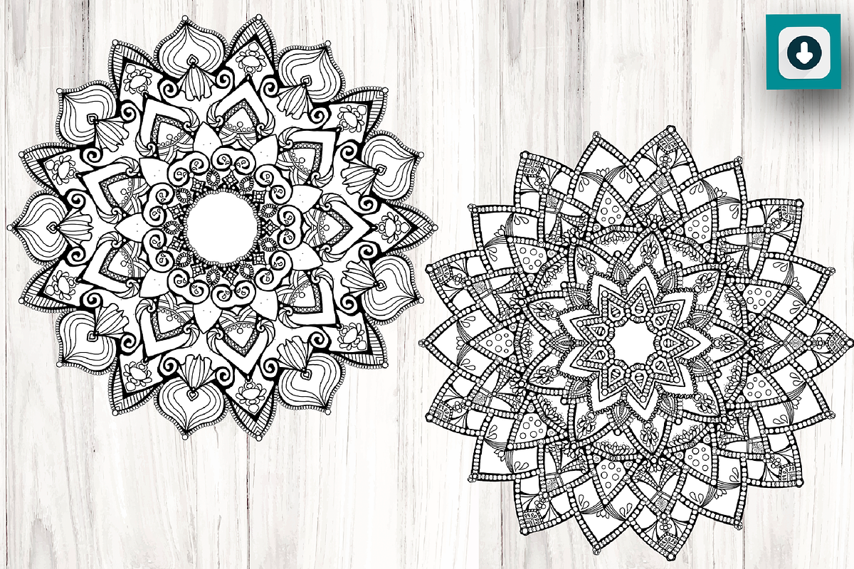 Round Hand drawn Mandalas Meditation, a Graphic by Vibrant Design Shop (Photo 3 of 6)