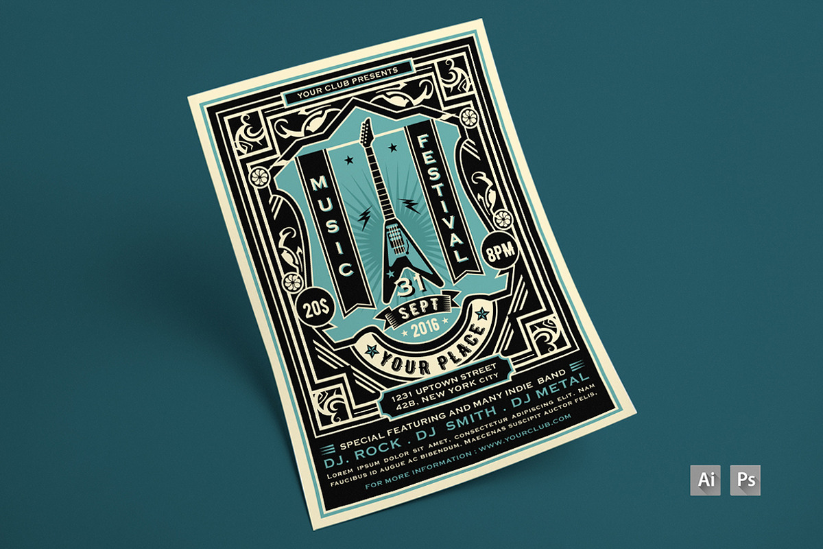 Music Festival Flyer, a Flyer Template by Totem Design Studio (Photo 4 of 5)
