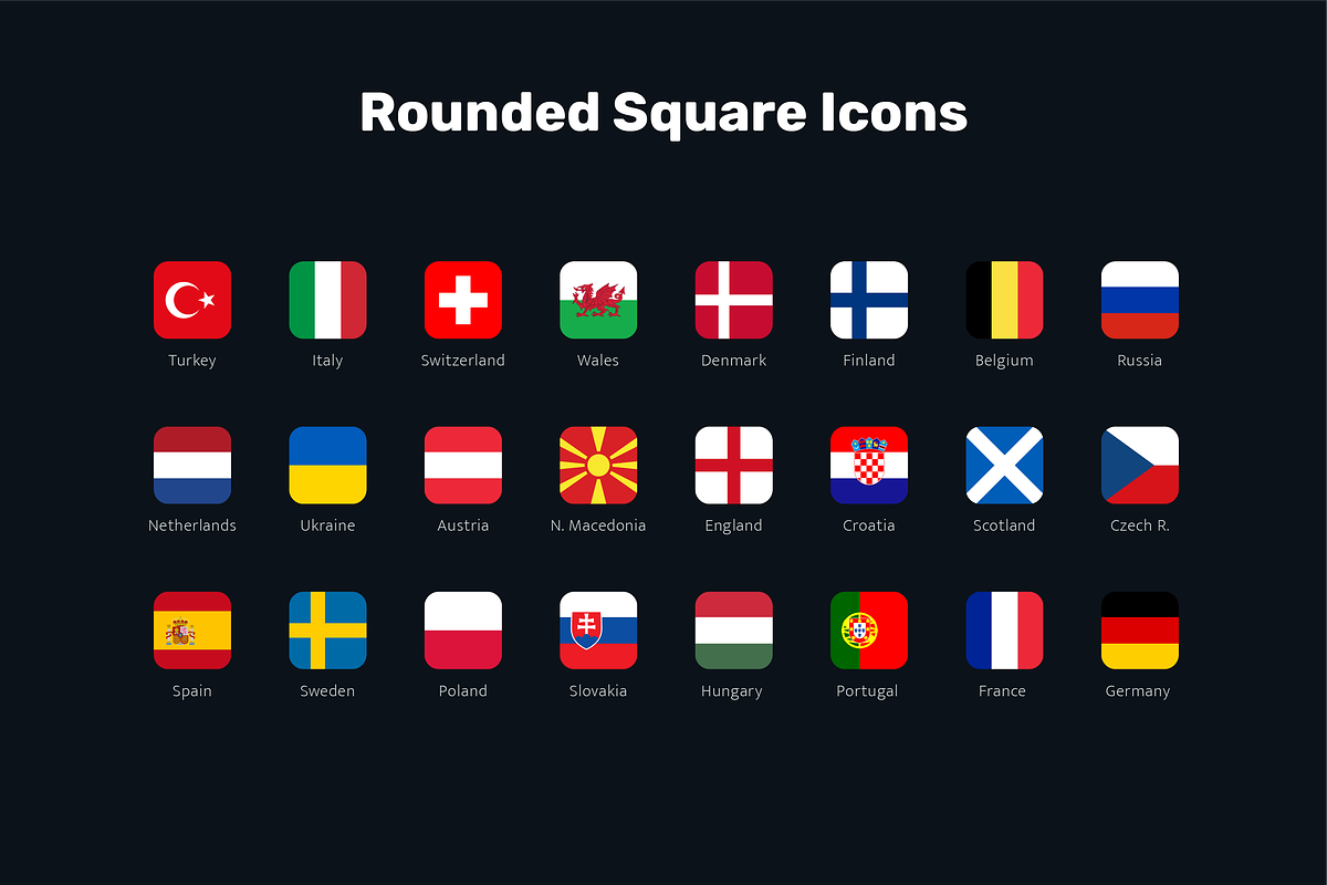 Euro 2020 - Football Icon Flags, an Icon by bvcreates (Photo 4 of 5)