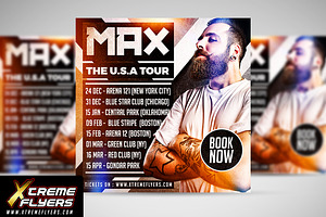 DJ Tour Schedule Flyer Template