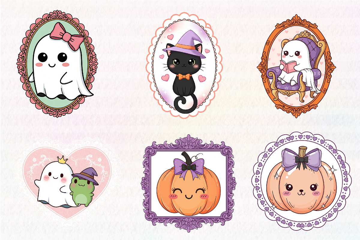Cute Ghost Frame Sublimation Bundle, an Illustration by CreationArt (Photo 2 of 5)