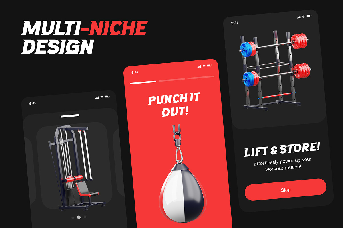 3D Fitness and Exercise Icons, a Duotone Icon by Vectors Market (Photo 2 of 7)