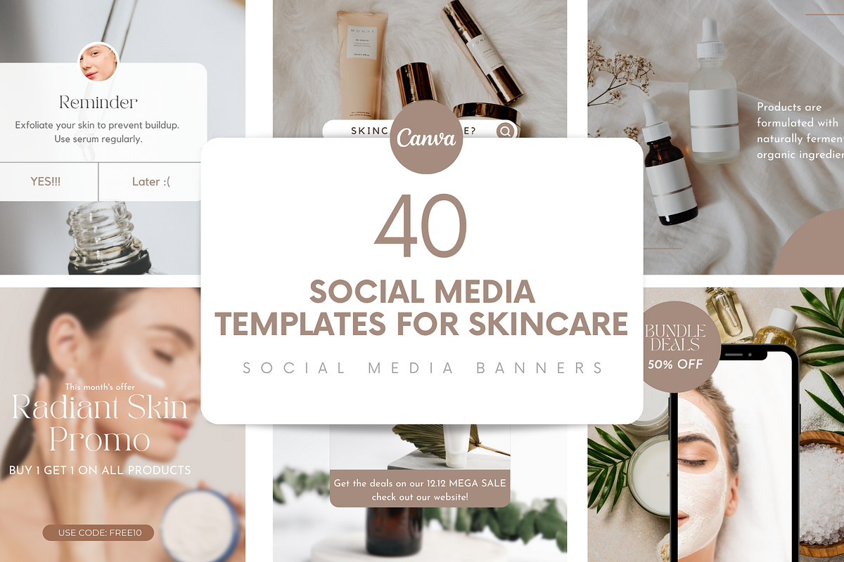 Instagram Templates for Skincare, a Social Media Template by Parrot Designs (Photo 1 of 5)