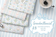 Grandmillennial & Preppy patterns, a Pattern Graphic by Tani Kuzminka (Thumbnail 1 of 26)