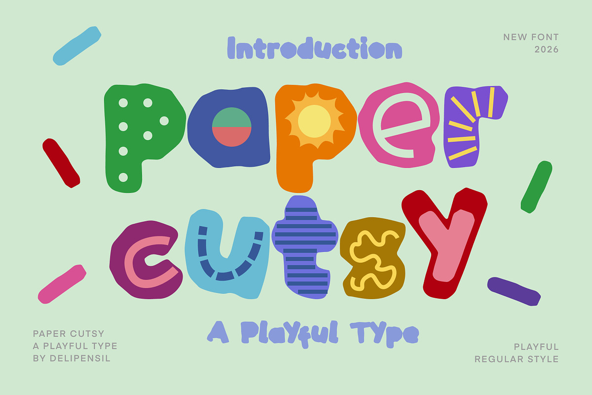 Paper Cutsy - A Papercut Type, a Handwritten Font by delipensil (Photo 1 of 9)