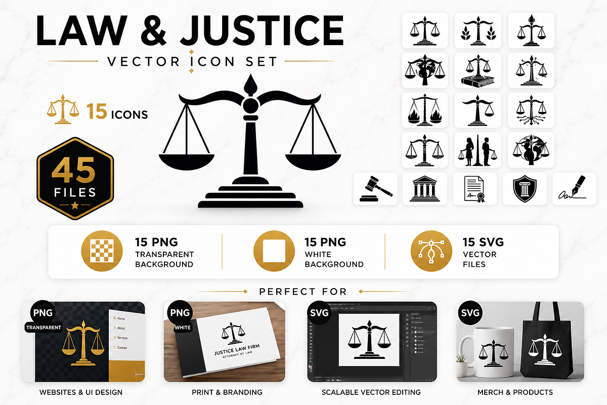 Justice Scales Branding Kit 45 Files, an Object Graphic by AvalgaCollectiblesan (Photo 2 of 3)
