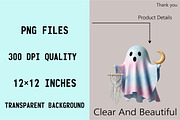 Boho Fall Halloween Ghost  Clipart B, an Illustration by SVGArt (Thumbnail 3 of 8)