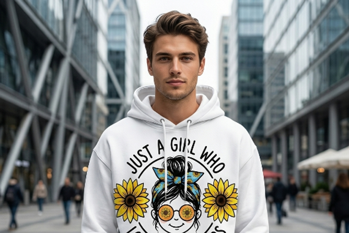 Just A Girl Who Loves Sunflowers PNG, a Shirt Mockup by Vector Stall (Photo 10 of 15)