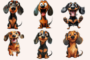 Dachshunds in Playful Poses, an Animal Illustration by PrintHaven Designs (Thumbnail 4 of 9)