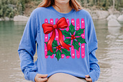 Coquette Red Christmas Bow Holly PNG, a Seasonal Illustration by Rose Art (Thumbnail 4 of 4)