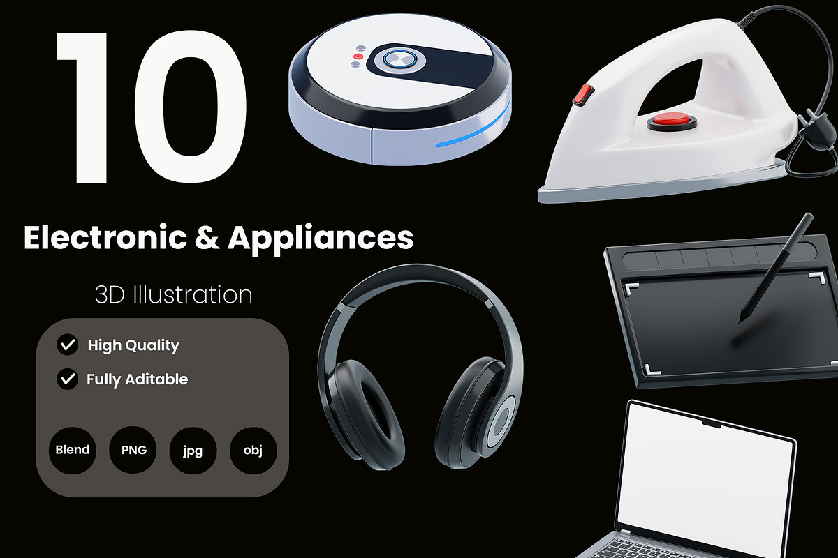 Electronic & Appliances 3D Icon Pack, a 3D by baii09 (Photo 1 of 4)