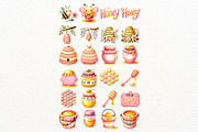 Bear and Honey Bee Clipart Set, an Animal Illustration by Nicolle's Colorful Art (Thumbnail 6 of 7)