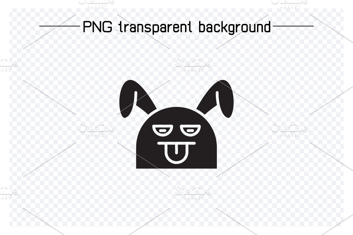 Cute Rabbit Emoticons Set, a Solid Icon by Designfour (Photo 3 of 7)