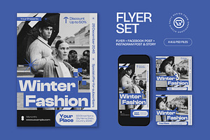 Blue Grey Winter Fashion Flyer Set, a Flyer Template by graphicook