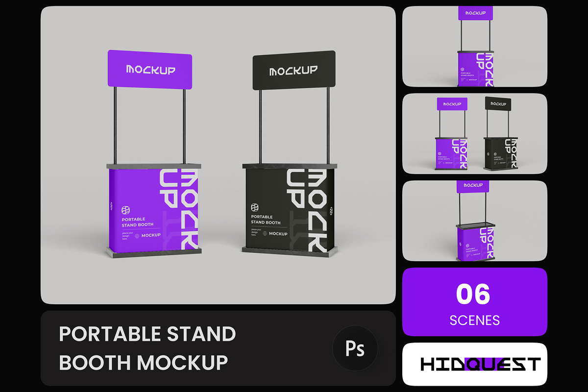 Portable Stand Booth Mockup, a Mockup by hiddemaru (Photo 1 of 4)