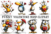 Funny Valentine Bird Clipart, an Illustration by OK Design (Thumbnail 2 of 6)