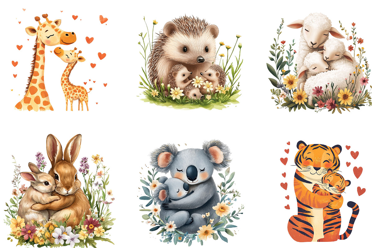 Happy Mother's Day Clipart, Animal, an Illustration by Designking (Photo 2 of 5)