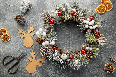 Decorative festive Christmas wreath, a Holiday Photo by Olena Rudo