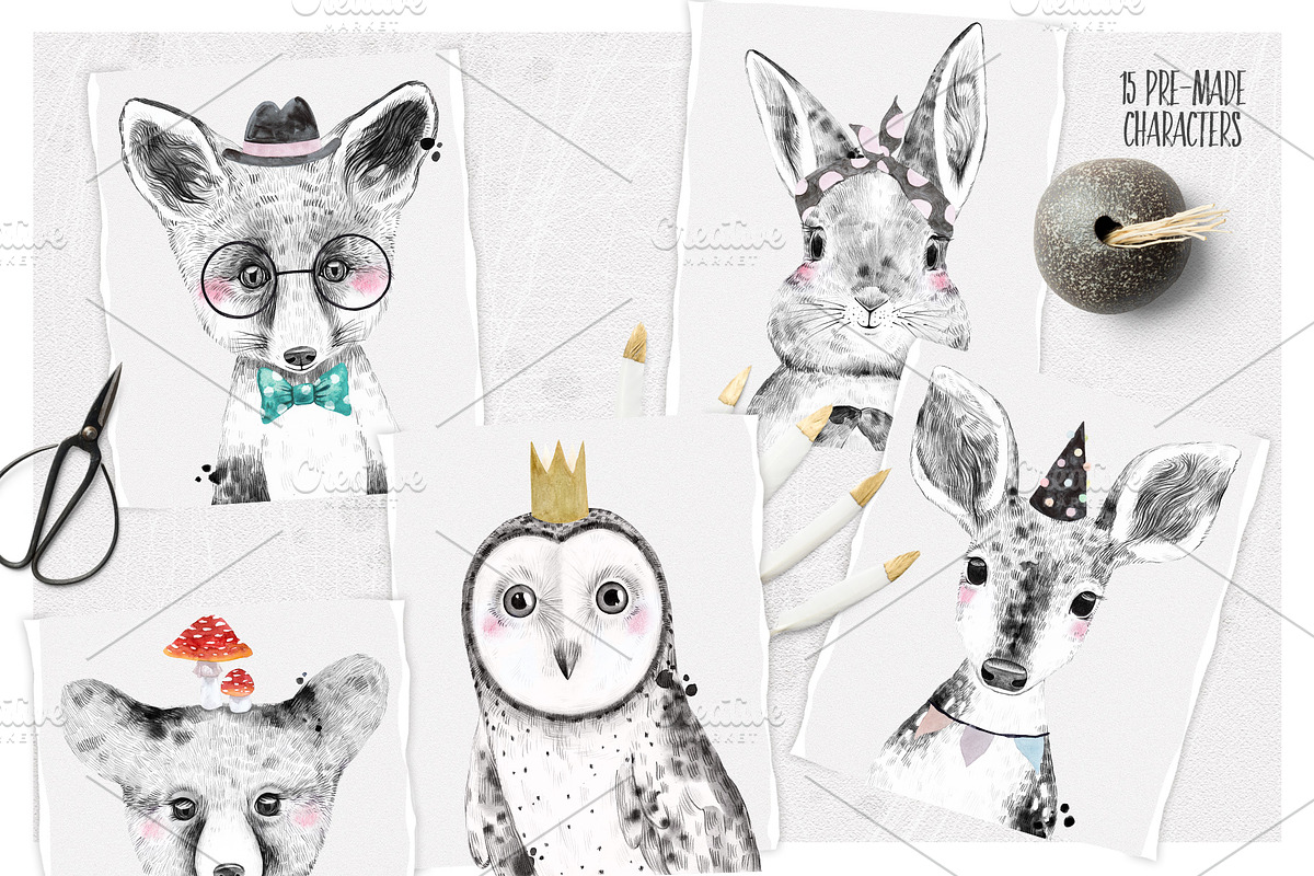 ANIMAL BABIES BUNDLE 30% OFF, an Animal Illustration by Natali Smolova (Photo 3 of 11)