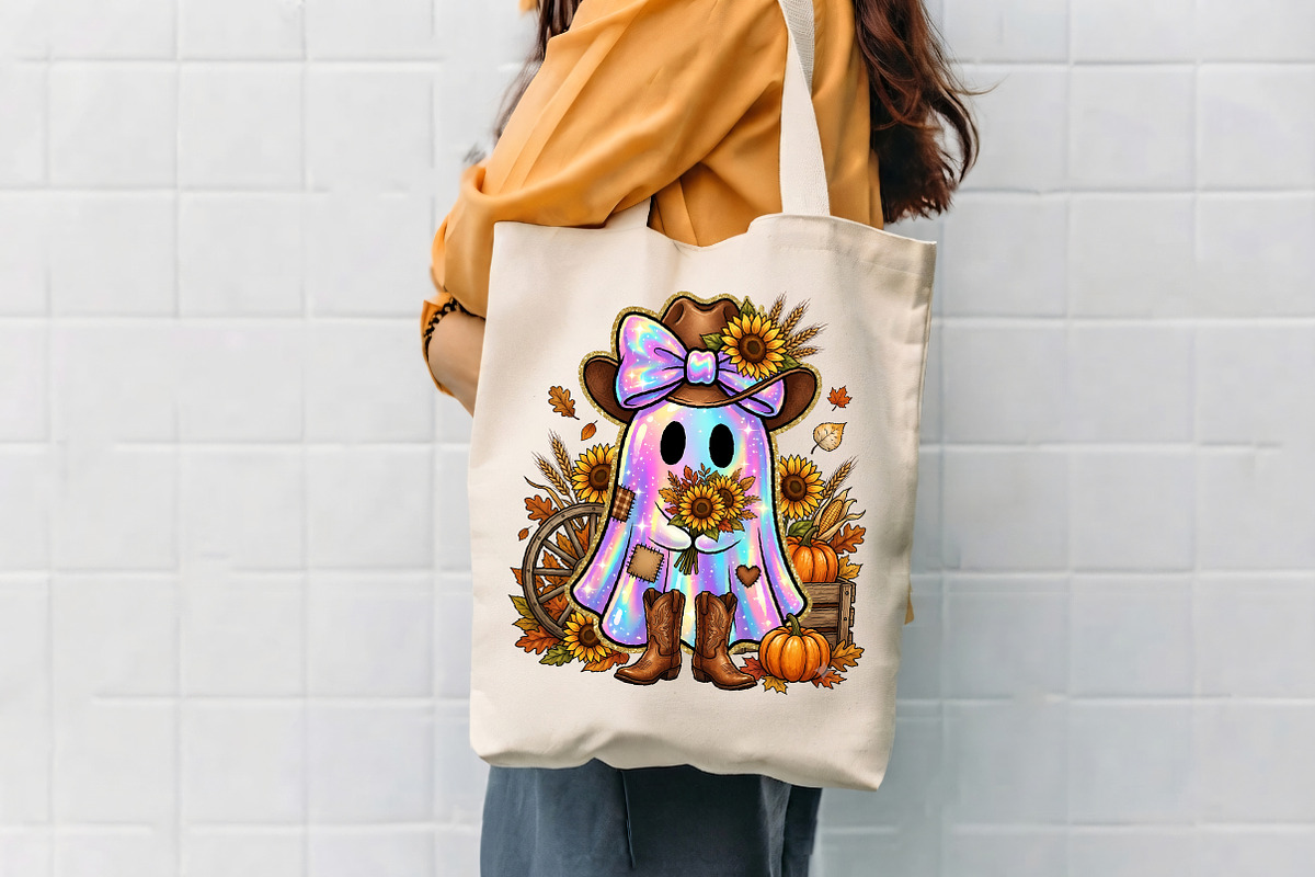 Cowboy ghost with sunflowers and, a Seasonal Illustration by CrexoraLab (Photo 4 of 4)