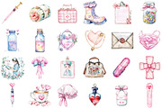 Watercolor Coquette Nurse Clipart, an Illustration by Sublimation Artist (Thumbnail 2 of 6)