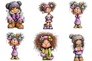 Christmas Girl Clipart, an Illustration by DreamArtGraphic (Thumbnail 5 of 5)